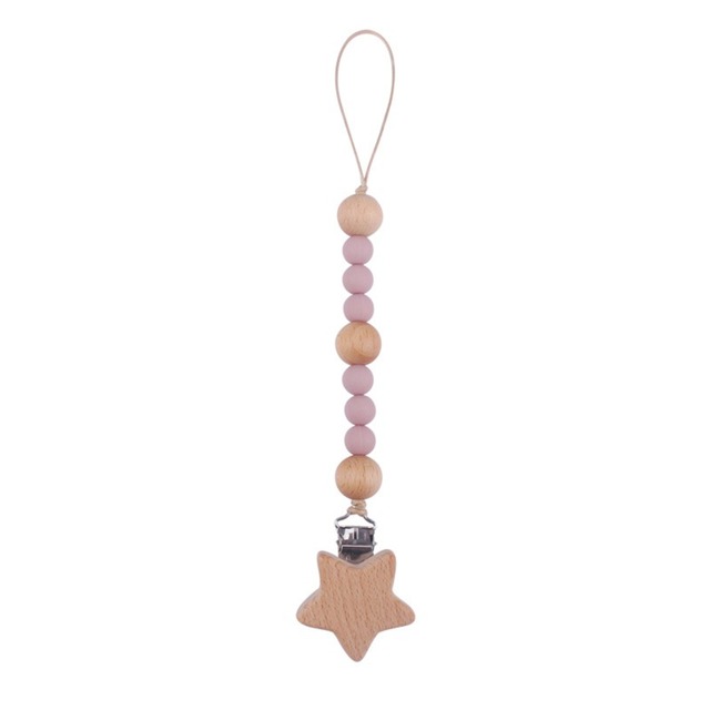 Wood Chew Beads Pacifier Clips Dummy Chain Holder Cute Soother Chains Nipple Appease Baby Teething Toy Baby Chew