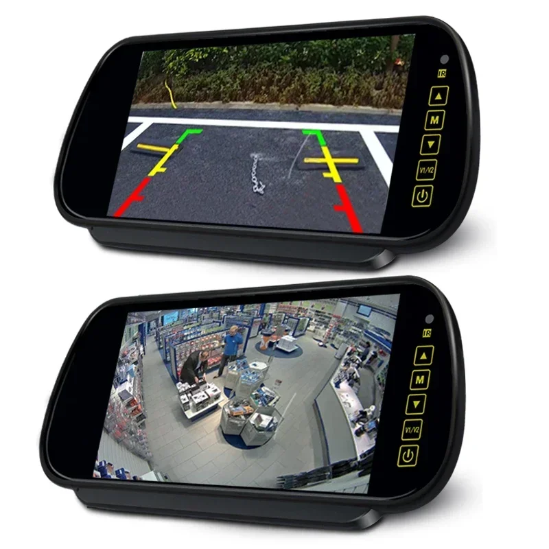 Monitor LCD HD da 7 Pollici per Auto, Schermo per Parcheggio Veicoli con 2 Ingressi AV, Display Automatico per Assistenza, Utilizzabile con Sistema di Telecamera Posteriore - immagine 4