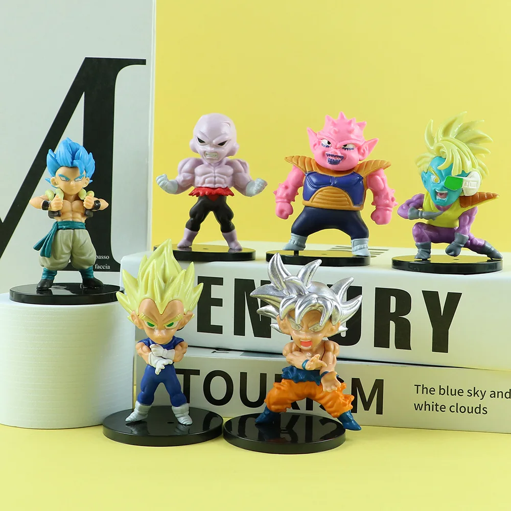 Desenhos animados anime personagem dragon ball modelo figura ornamento filho  goku vegeta gogeta modelo ornamento crianças figuras brinquedos - AliExpress