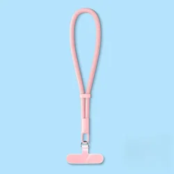 Adjustable Short Phone Wrist Strap with Tether Tabs - Universal Cellphone Hanging Cord Clip (Pink)