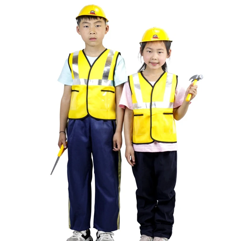 2022 Bauarbeiter Kostüm Kit für Kinder Rollenspiel Spielzeug Set Karriere  Kostüme schwere Arbeiter Cosplay