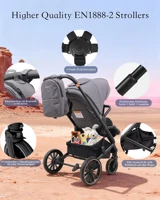BabyVoyage – poussette pliable pour bébé de 0 à 4 ans, légère, pour nouveau-né, voiture de voyage, paysage haut 5