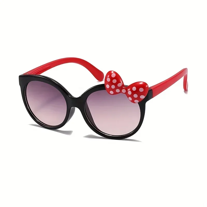 Sunglasses for childGirls UV400 Trendy Round Frame Bow Decor Outdoor Sports