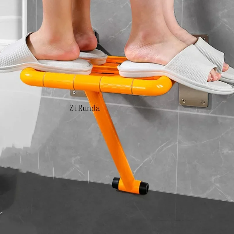 Portable bathroom chair, foldable bathroom interior wall seat, fixed bathroom furniture shower stool 4