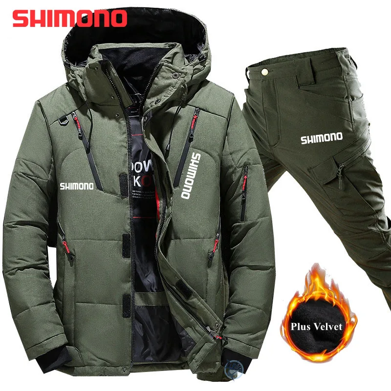 shimono Winter Thick Outdoor Mountaineering Skiing Men's Fishing Jackets  Duck Down Thickening Warm Fishing Suits - AliExpress