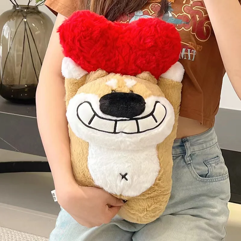 35cm Kawaii Confession Hold Heart Puppy Doll Plush Toy Soft Stuffed Animal Anime Pet Plushie Doll For Girlfriends Valentine Gift