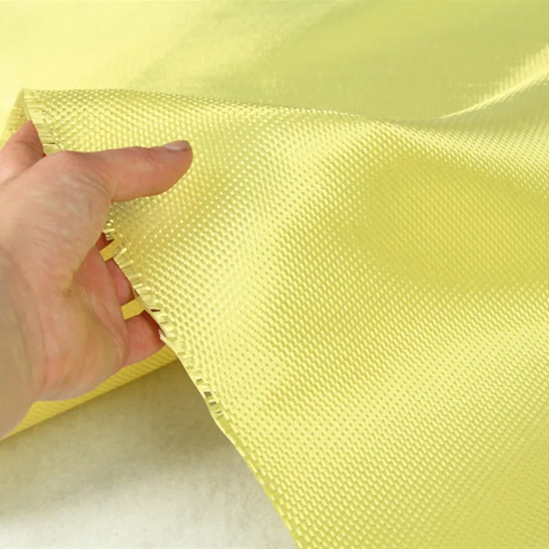Plain Yellow Color Kevlar Fabric, Aramid Fiber Cloth, Carbon Fiber Fabric, Bulletproof Fabric for Clothing, 100cm Width