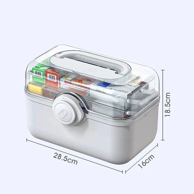 Boîte de rangement de médicaments familiaux de grande capacité, Kit de premiers secours Portable, boîtes de rangement de médicaments, organisateurs en plastique pour la maison 2