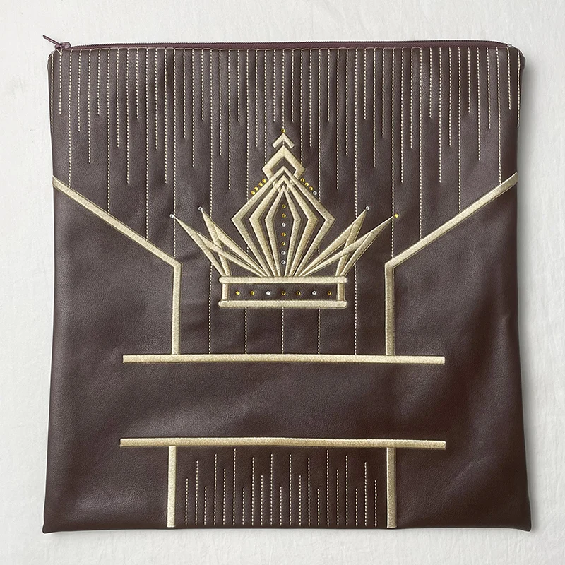 Tallit Bag For Jewish Judaical Prayer Shawl Zippered Embroidered PU Leather Bag With Stones jewish bag