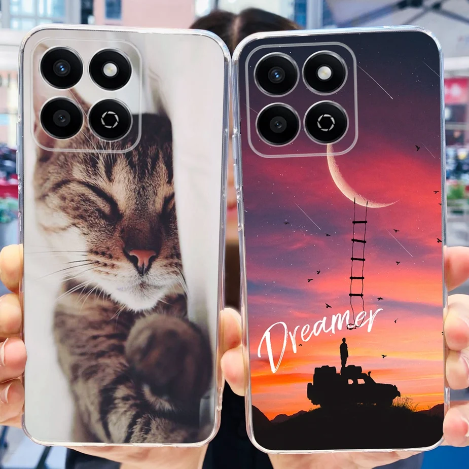 Cute Cat Butterfly Painted Soft Silicone Phone Case Cover