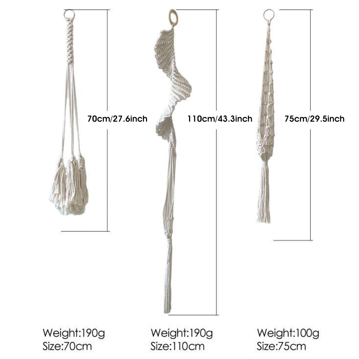 Description Picture 3 of itemMacrame Plant Hangers Handmade Cotton Rope Flower Pots Holder Decorative Indoor Hanging Planter Basket Plant Hanger for Indoor