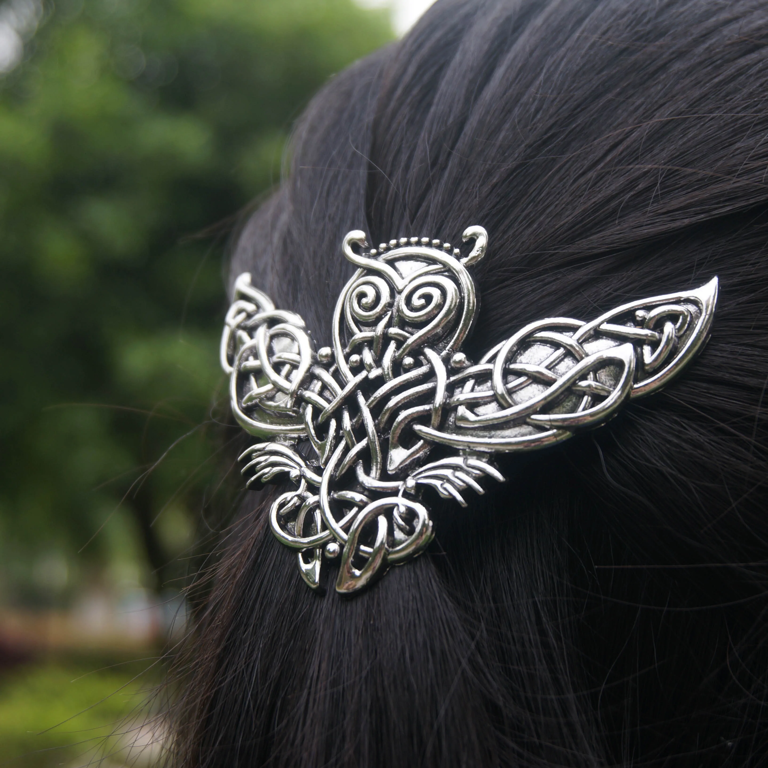 Owl Hair Sticks Hairpins Vintage Celtic Alloy Metal Fashion Metal Viking Owl Hair Clips for Women Vintage Gothic  main image 4
