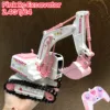 Pink Rc Excavator for Girl Remote Control Digger Construction Truck Car 2.4G 1/24 Engineering Vehicle Electric Toy Kid Girl Gift 1