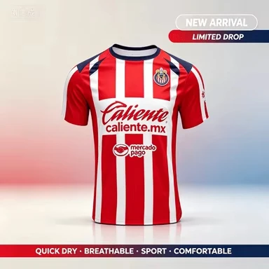 2026 Neues mexikanisches Super Guadalajara Heim-Sporttrikot, schnelltrocknend und atmungsaktiv, lockeres, lässiges Unisex-T-Shirt für Familie und Kinder.
