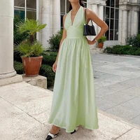 2025 New Women Summer Cotton Long Dress Sleeveless Sexy V-Neck Boho Maxi Dress Loose Style Long Dress Vestidos Clothes - Image 2