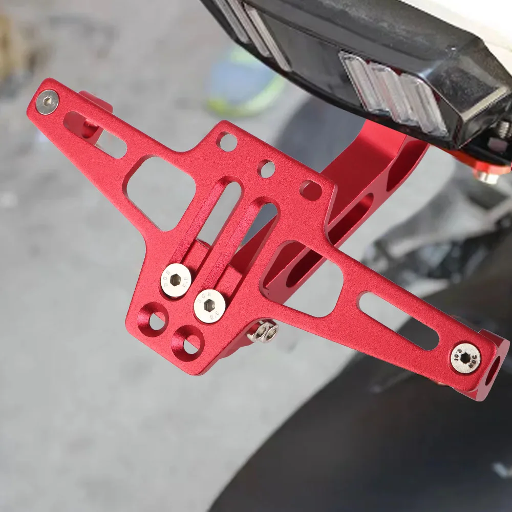 Aluminum Fender Eliminator Kits Universal CNC Motorcycle License Number Plate Bracket LED Light Rear Turn Signal Lamp Holder motorcycle license plate holder