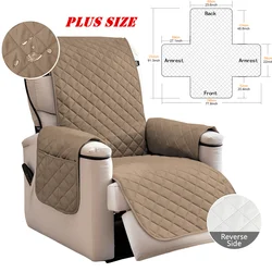 Waterproof Washable Recliner Chair Cover with Elastic Straps - Kid and Pet - Friendly Furniture Protector (Plus Size Taupe)
