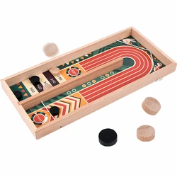 Fast Sling Puck Board Game Paced Wooden Table Hockey Winner Interactive Catapult Chess Toys Gifts For Adult Children Kids