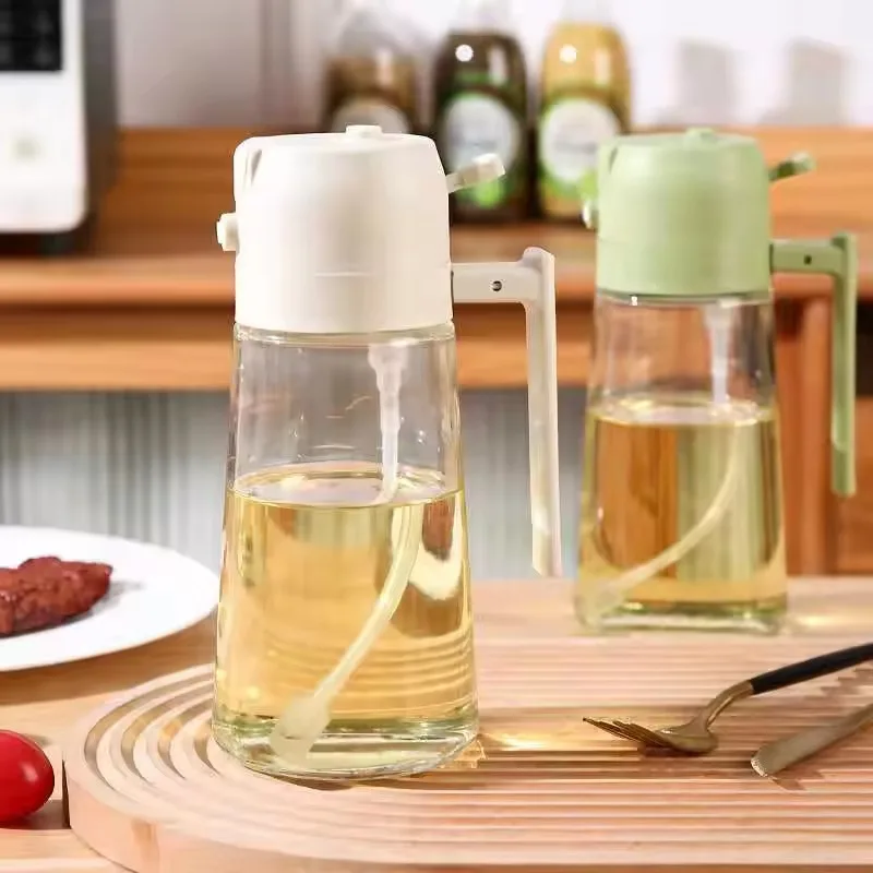 Multifunctional Oil Sprayer Dispenser Bottle Adjustable Nozzle  Kitchen BBQ Salad Cooking Refillable Vinegar Olive Oil Container