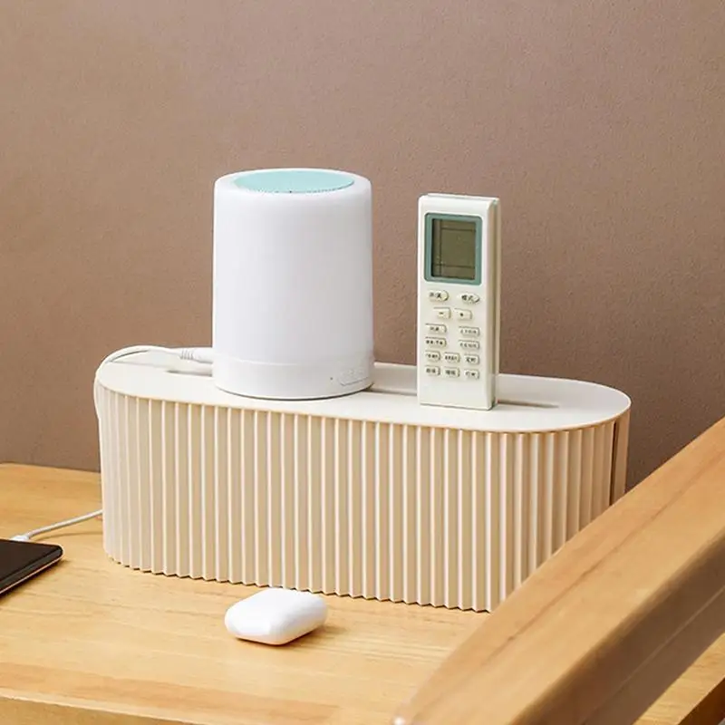 

Cable Management Box Portable Desk Cord Organizer Multifunctional Cable Storage Cases Power Strip Boxes Extension Hider for Home