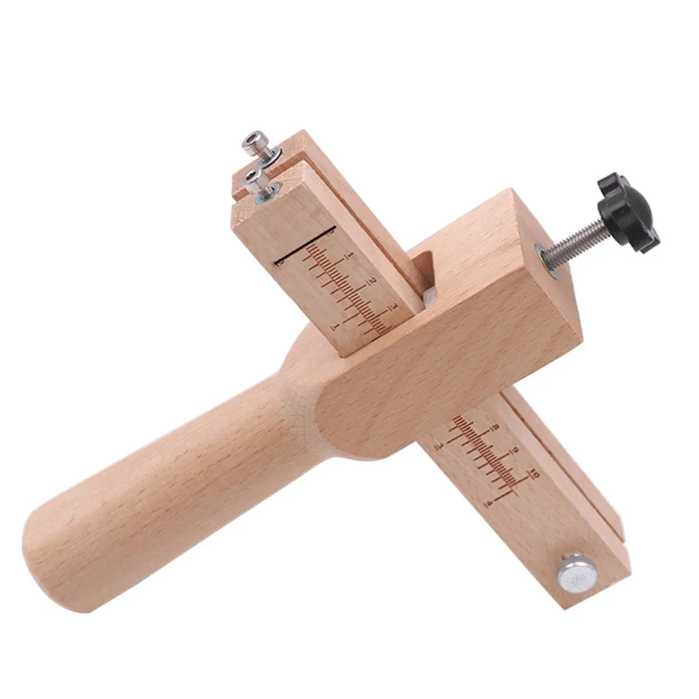 

DIY Leather Strap Cutter Adjustable Wooden Cutting Tool with 5 Replaceable Blades Ideal for Belt and Strip Cutting