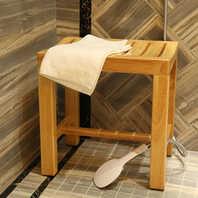 Wood Waterproof Footstool Bathroom Bench Anticorrosion Low Stools