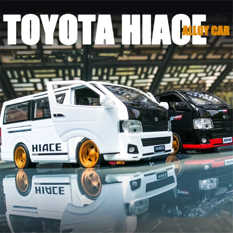 

Модель автомобиля TOYOTA HIACE MPV 1:32, модель литая металлическая игрушечная машинка, модель автомобиля со звуком и фотоколлекцией, подарки