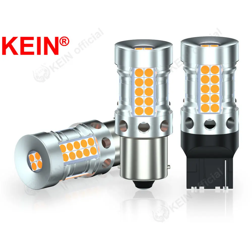 

KEIN 2x CANBUS No Error 1156 Led PY21W T20 BA15S P21W S25 R5W R10W BAU15S 7440 W21W WY21W Amber Turn Signal Bulb Car Light Lamp