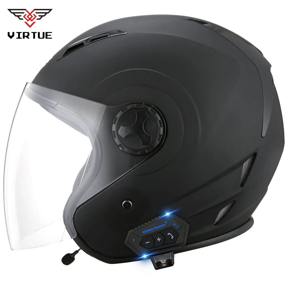 Casco con Bluetooth para motocicleta, accesorio De alta calidad con tapa, Abs, De completa, para aprobado por Dot|Cascos| - AliExpress