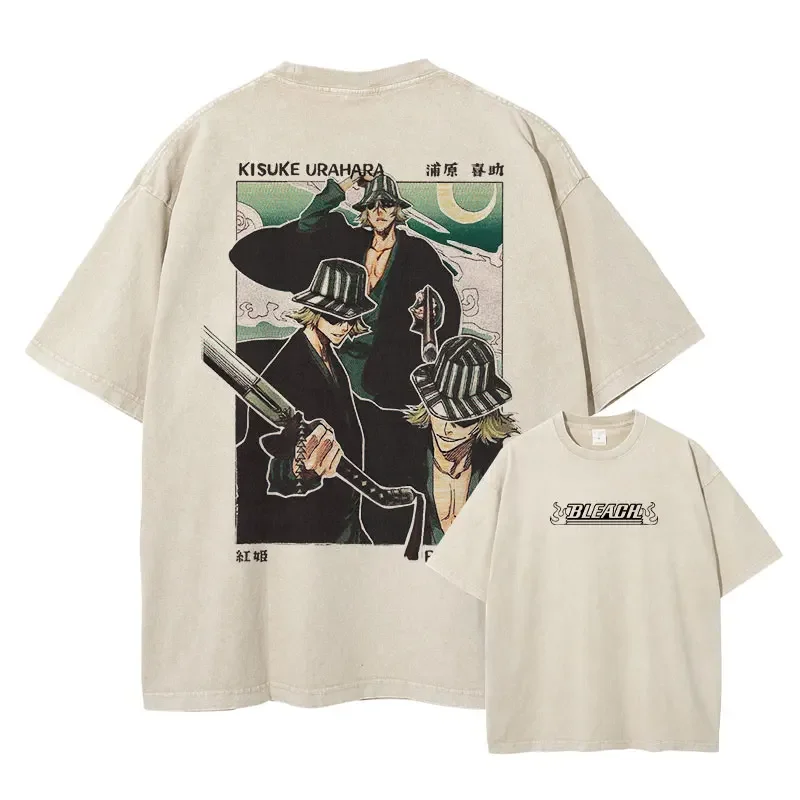 Vintage Anime Washed Oversized T-Shirt - Streetwear Short Sleeve Tee