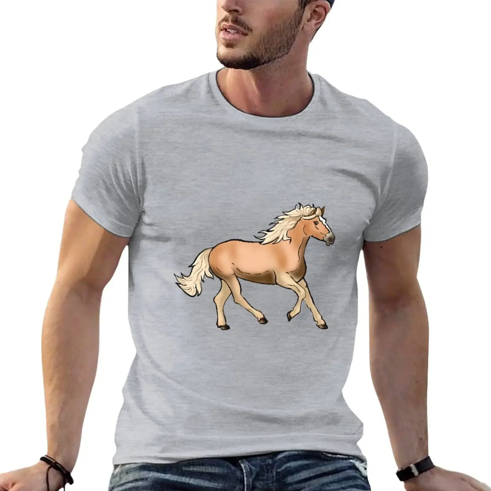 

Haflinger Horse T-Shirt anime oversizeds boys animal print shirt Short sleeve tee men