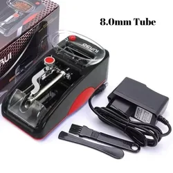 Portable Electric Cigarette Rolling Machine - Tobacco Pipe Filling Injector and Household Smoking Accessory (8.0mm Tube Red)