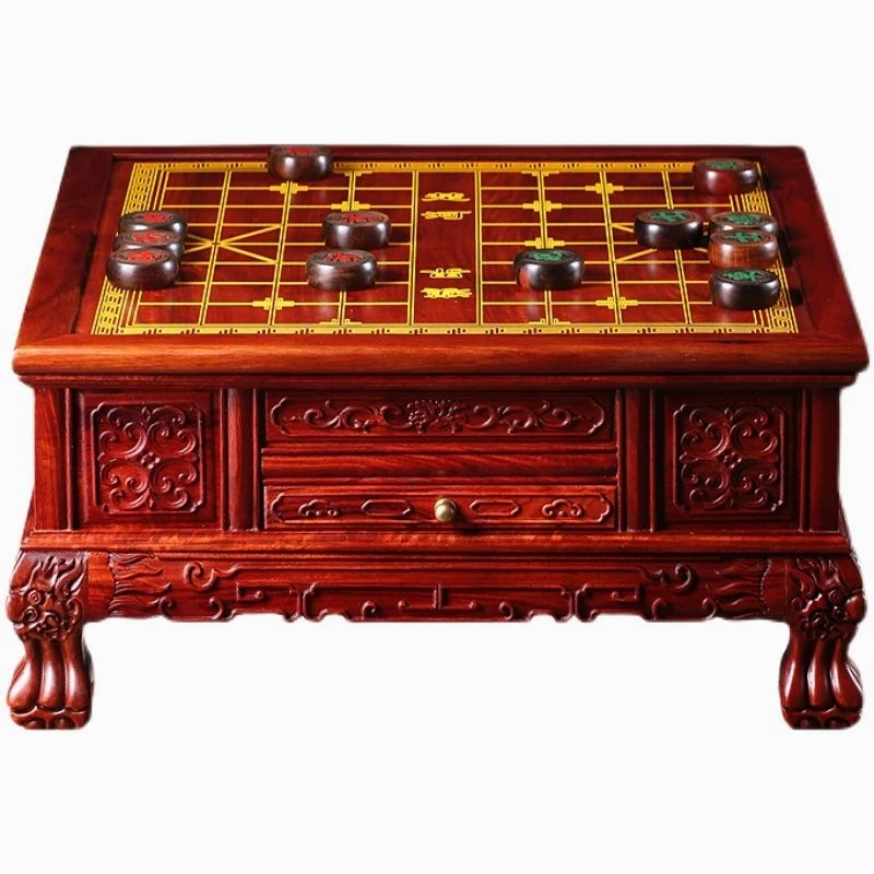 Frande red rosewood three-purpose chessboard Chinese chess Go Chinese retro mahogany chessboard coffee table tea table