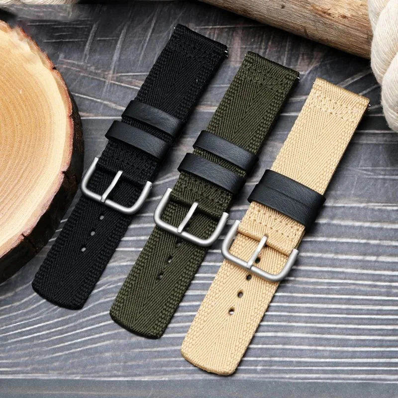 Waterproof 24mm Nylon Watch Band Strap in Longer Length