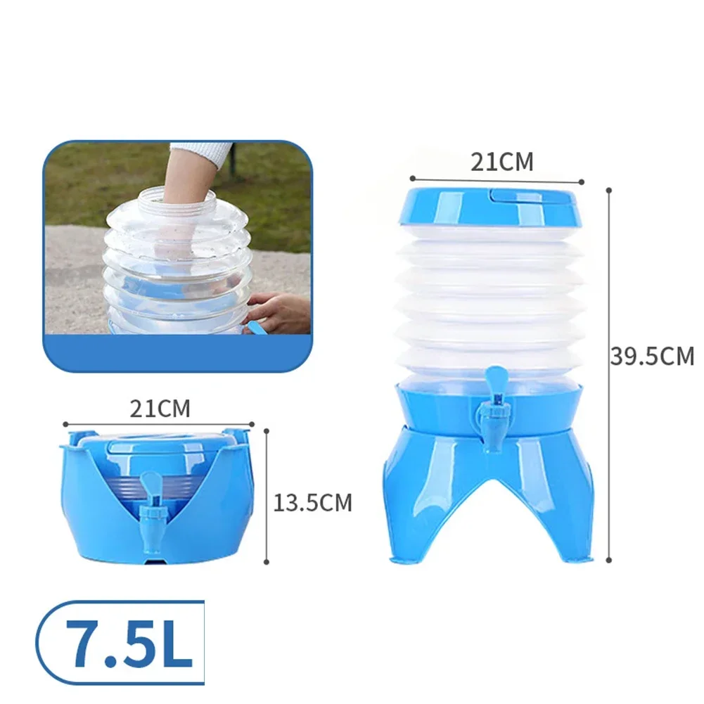 Plastic Beverage Machine With Faucet And Stand Suitable For Picnic Barbecue Outdoor Can Be Collapsed Portable Drinks Dispenser