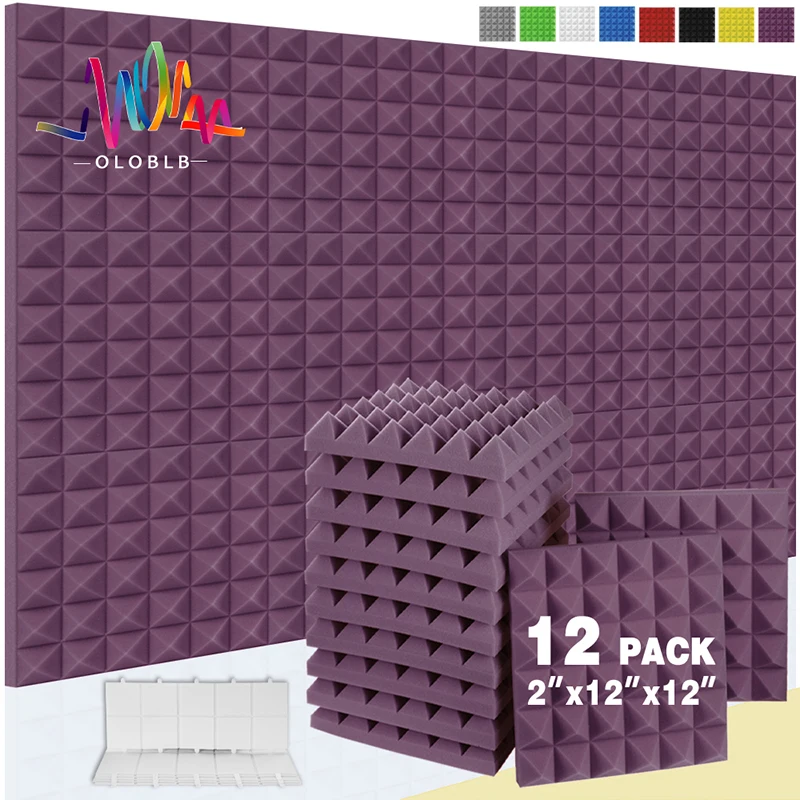 

Foam Soundproofing Phonoabsorbing Panels 12 Pcs Wall Decal For Music Door Isolation Acoustic Insulation Sound-absorbing Material