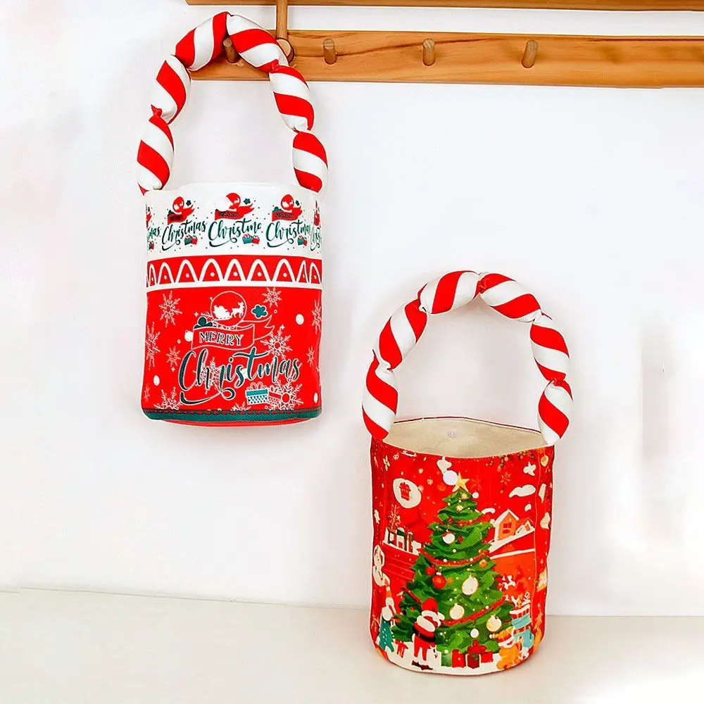 

with Cotton Shoulder Straps Christmas Handbag Fashion Cartoon Printed Christmas Tree Lunch Pouch Portable Cylinder Bags