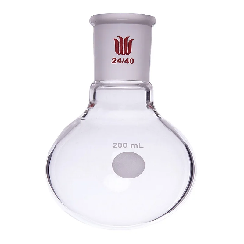 SYNTHWARE 단일 목 둥근 바닥 볼 병, 조인트 24/40, 용량 25mL-5000mL, 붕규산 유리 플라스크
