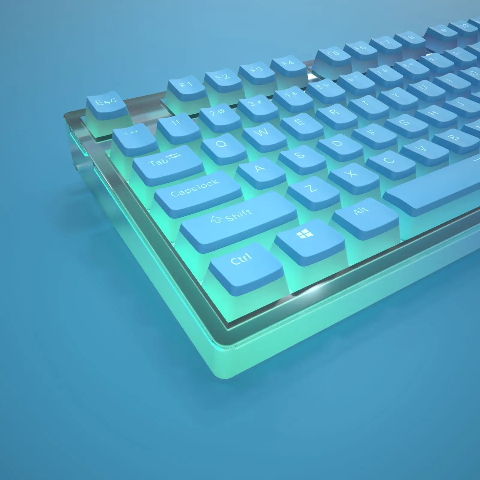 Goodgao-cap Teclado Mecânico Pbt Dual Color Semi Transparente Layout Inglês Altura Original 129 Chaves - Imagem 2