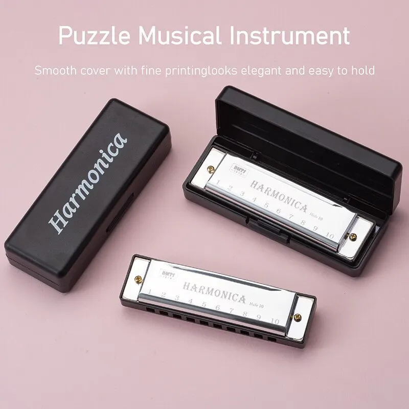 10 Hole Harmonica Mouth Organ Puzzle Musical Instrument Beginner Teaching Playing Gift Copper Core Resin Harmonica Harp 3