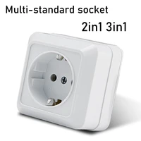 White Wall Mount Socket EU Standard Electrical Outlett Ground Vintage Surface Power Socket Plugs Flame Retardant Plastic - Image 4