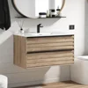 Bathroom Vanity with Sink, Modern Vanity Bathroom with Extra Big Drawers, Wall Mounted Floating Bathroom Vanities 3