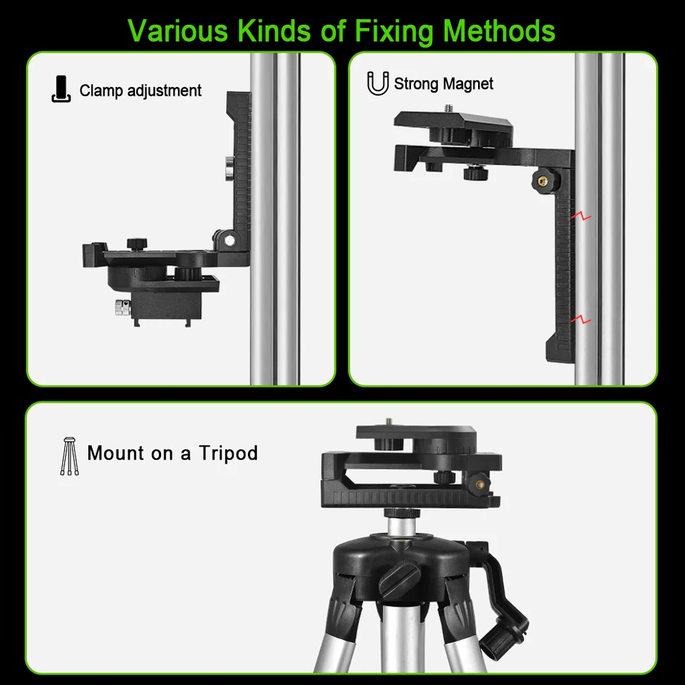 CLUBIONA Magnetic Wall Mounted Laser Level Bracket 360&deg; Rotation Hanger Holder Stand Base For 1/4" and 5/8" Screw Line laser laser level bracket
