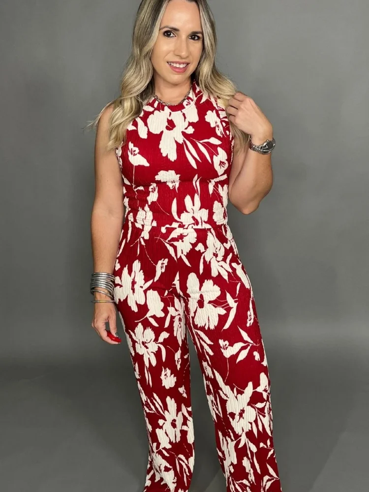 Wmstar Two Piece Sets Wholesale Sleeveless Vest High Waist Trousers Floral Print Matching Suit New in Summer Drop Shopping