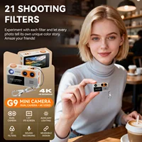 G9 4K Retro Mini Keychain Thumb Camera Built-in Flash Outdoor Sports CameraVideo Shooting Children Multiple Filters Camera 2026 2