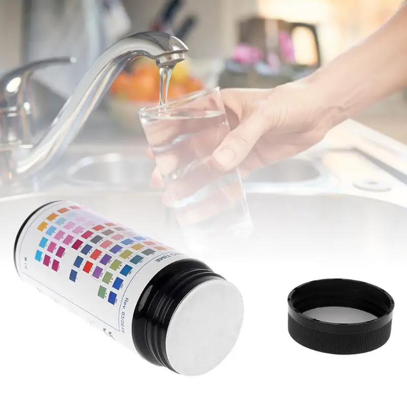 

Upgraded Version 100 Water Test Strip Reagent Strip 10 In 1 Water Analysis Total Alkalinity PH Hardness Nitrate Test Pa