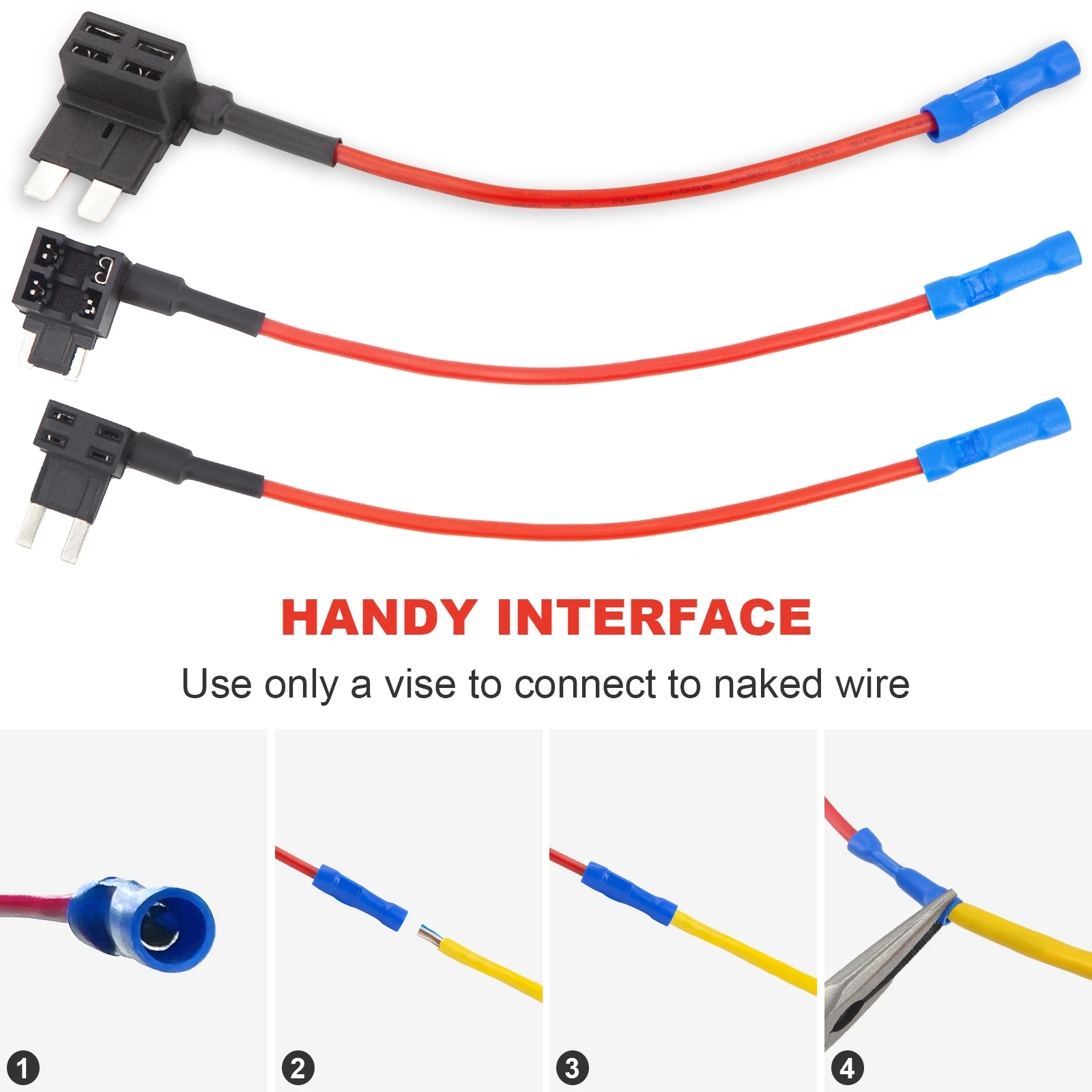 Fuse Holder Add-a-Circuit Fuse Tap Adapter Standard/Mini/Low Profile Mini Blade 3 Types ATC ATM APS For Auto Car Truck Boat