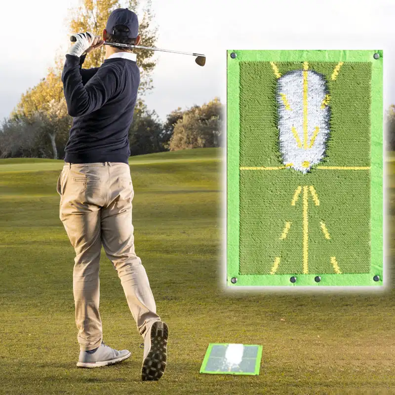 Golf Training Mat for Swing Detection Batting Ball Trace Directional