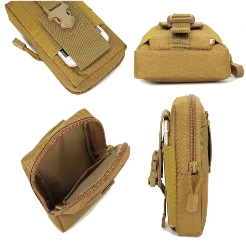 Men Tactical Molle Pouch Belt Waist Pack Bag Phone Pocket EDC Tools Fanny Pack Running Pouch Travel Camping Hunting Soft Back 3