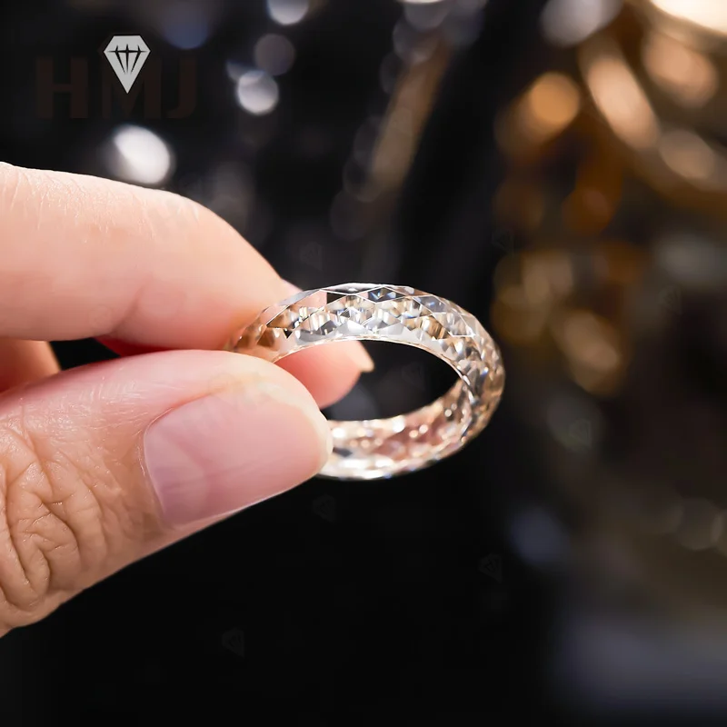 Rubin-Daumenring, voller Moissanit, grün, champagnerfarben, weiß, schwarz, schlichter Ring, Jubiläumsgeschenk mit Zertifikat, kostenlose Halskette – Detail 37